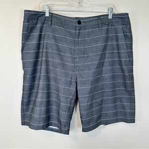 Hurley Men's Gray Striped Shorts Pockets Spring Lightweight Beach Casual Wear